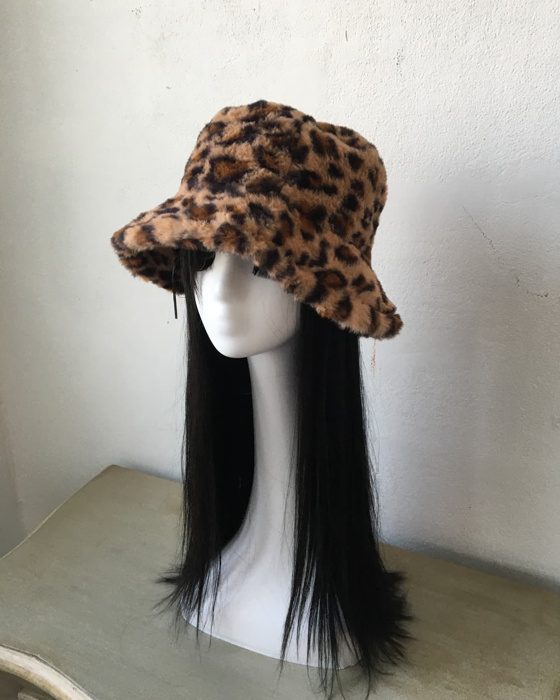 fake fur leopard pattern hat 상품이미지2