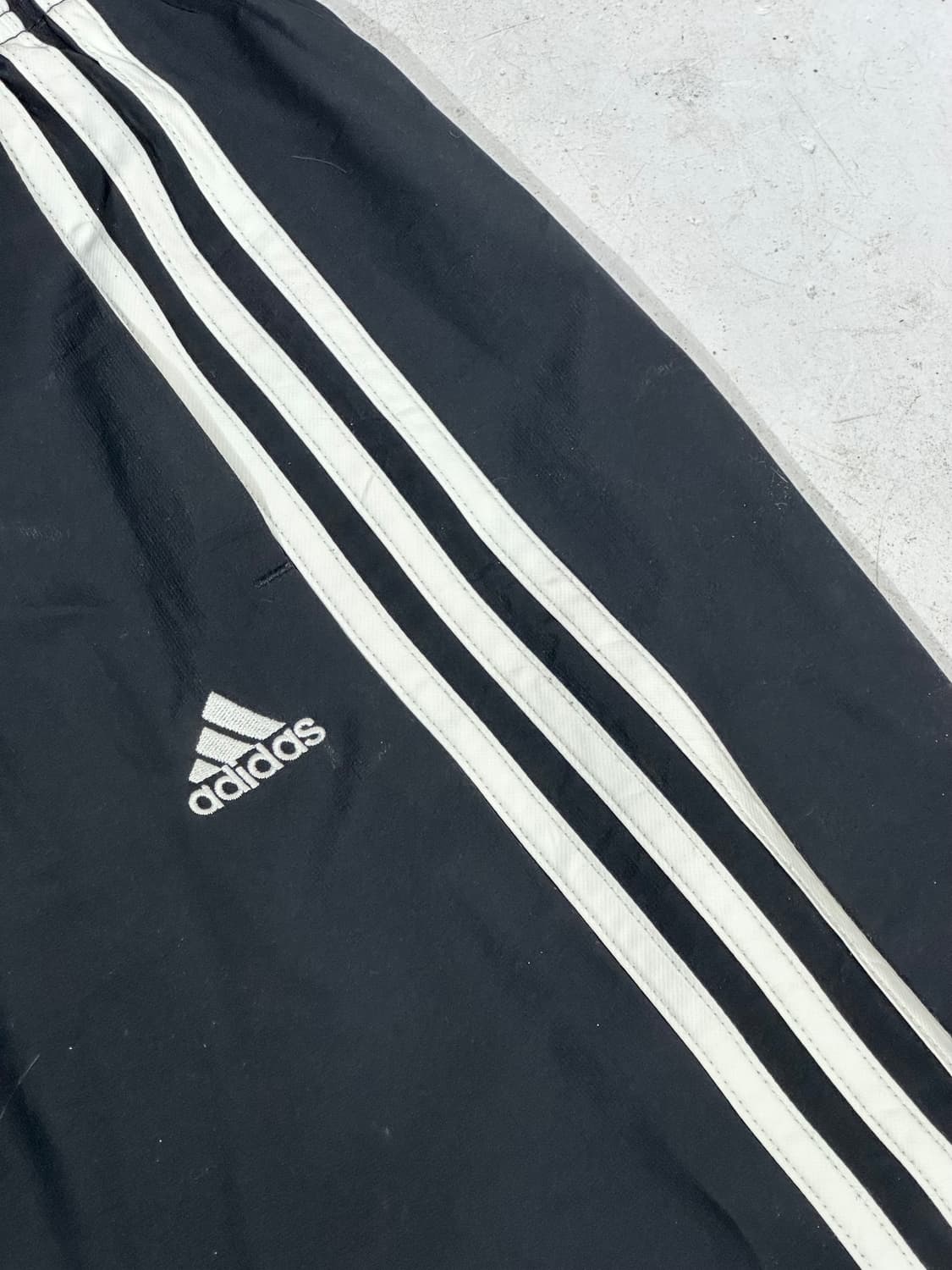 아디다스 블랙 와이드 화이트 삼선 스몰 로고 트랙 팬츠 추리닝 바지 L 상품이미지6