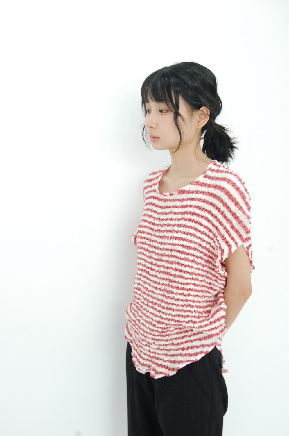 Ne-net wrinkle stripe top 상품이미지3