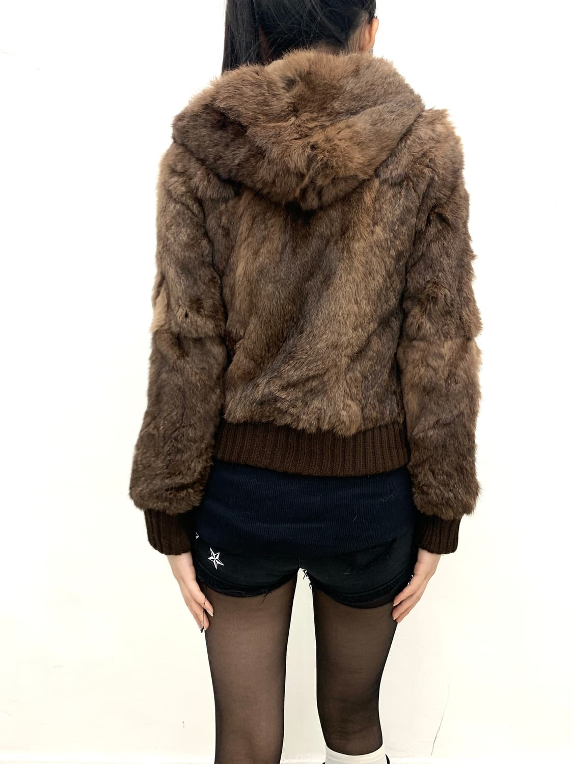 Dusty brown fur hood jacket  상품이미지4