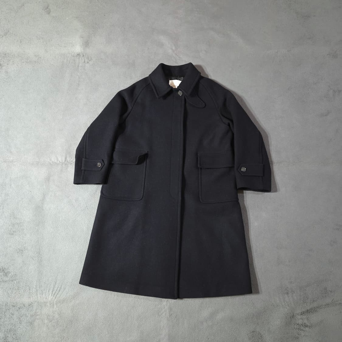 NILBY P 닐바이피 싱글 래글런 발마칸 코트 다크네이비 상품이미지1