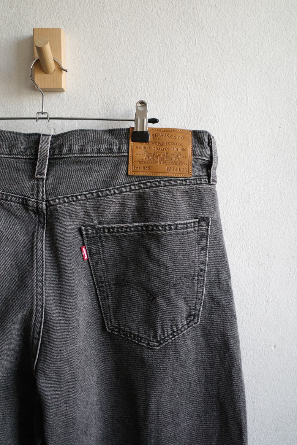 리바이스 프리미엄 568 블랙 데님 팬츠 상품이미지7