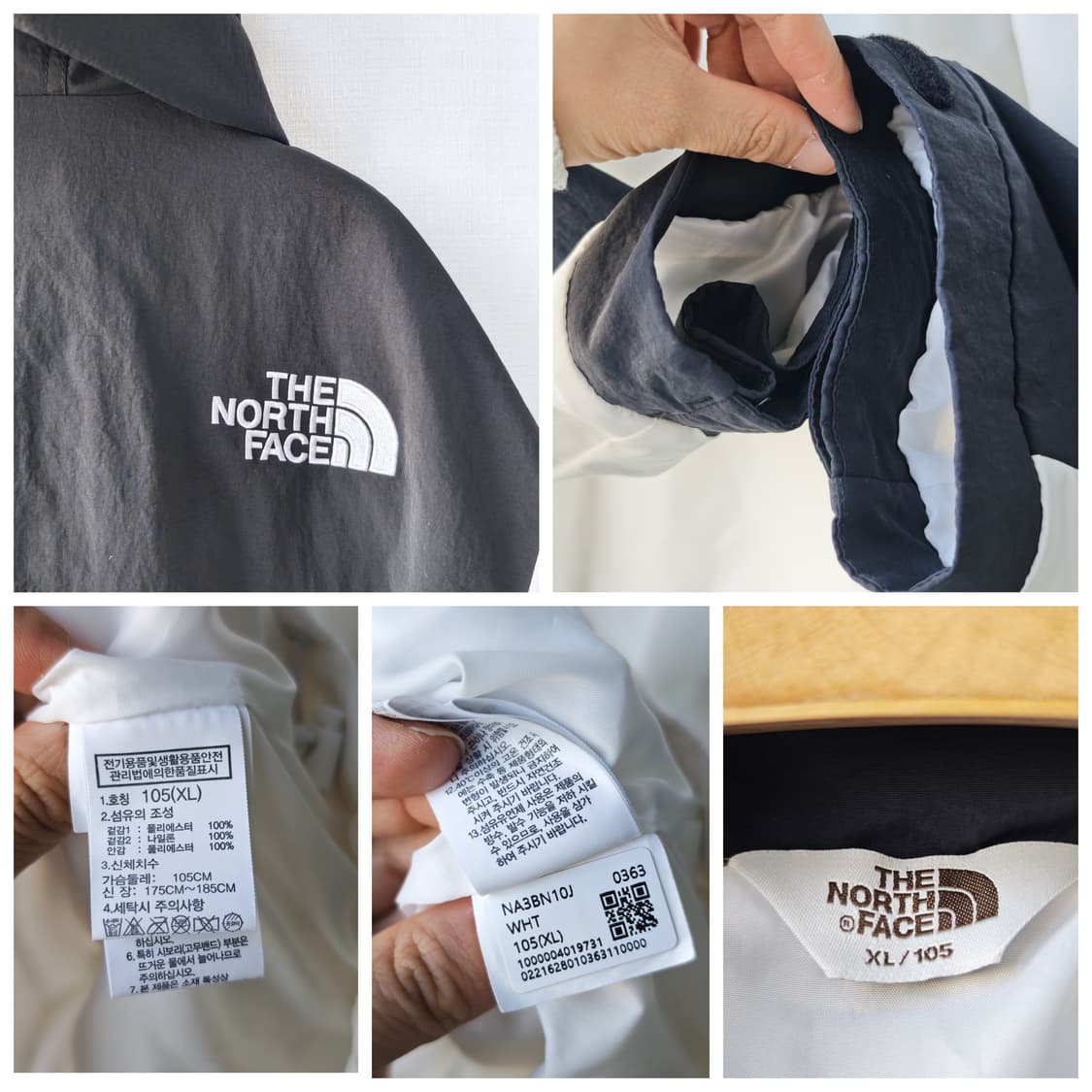 노스페이스 화이트 라벨 달튼 아노락 자켓 화이트 블랙 XL(105) 상품이미지10