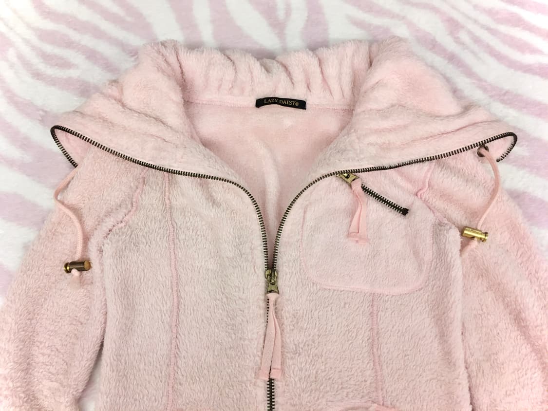 연핑크 하이넥 빅카라 퍼 집업 히메갸루 핀터레스트 Y2K 펑크 상품이미지9