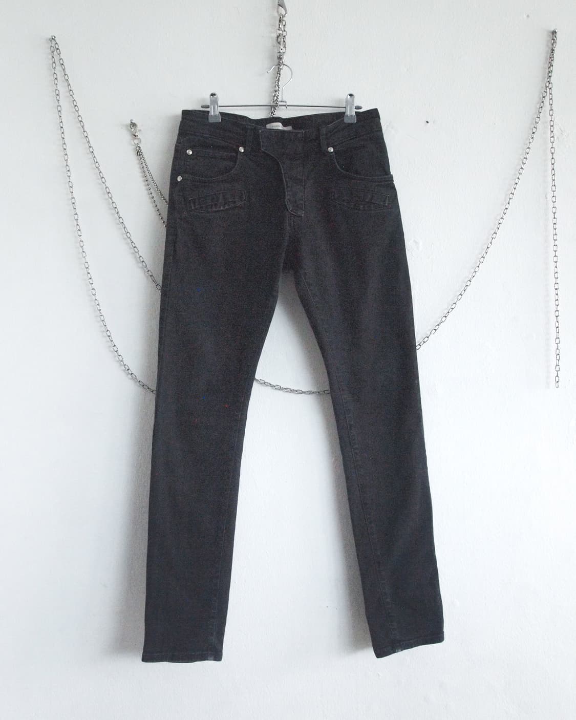 발망 클래식 슬림핏 바이커 블랙진 상품이미지4