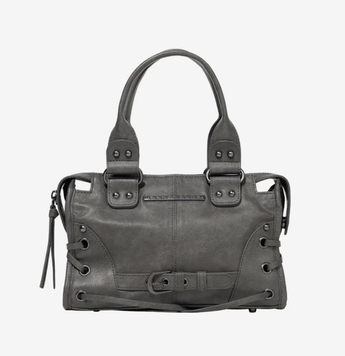 팬시클럽 벨티드 워싱 레더 미니백 그레이 상품이미지1