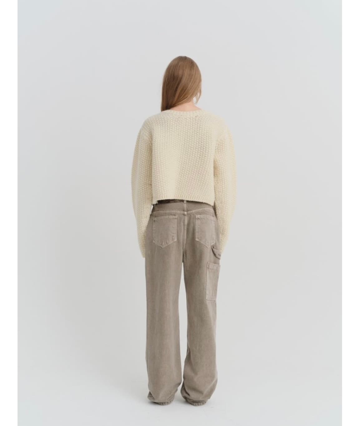 리본빛 테디 니트 가디건 아이보리 상품이미지2