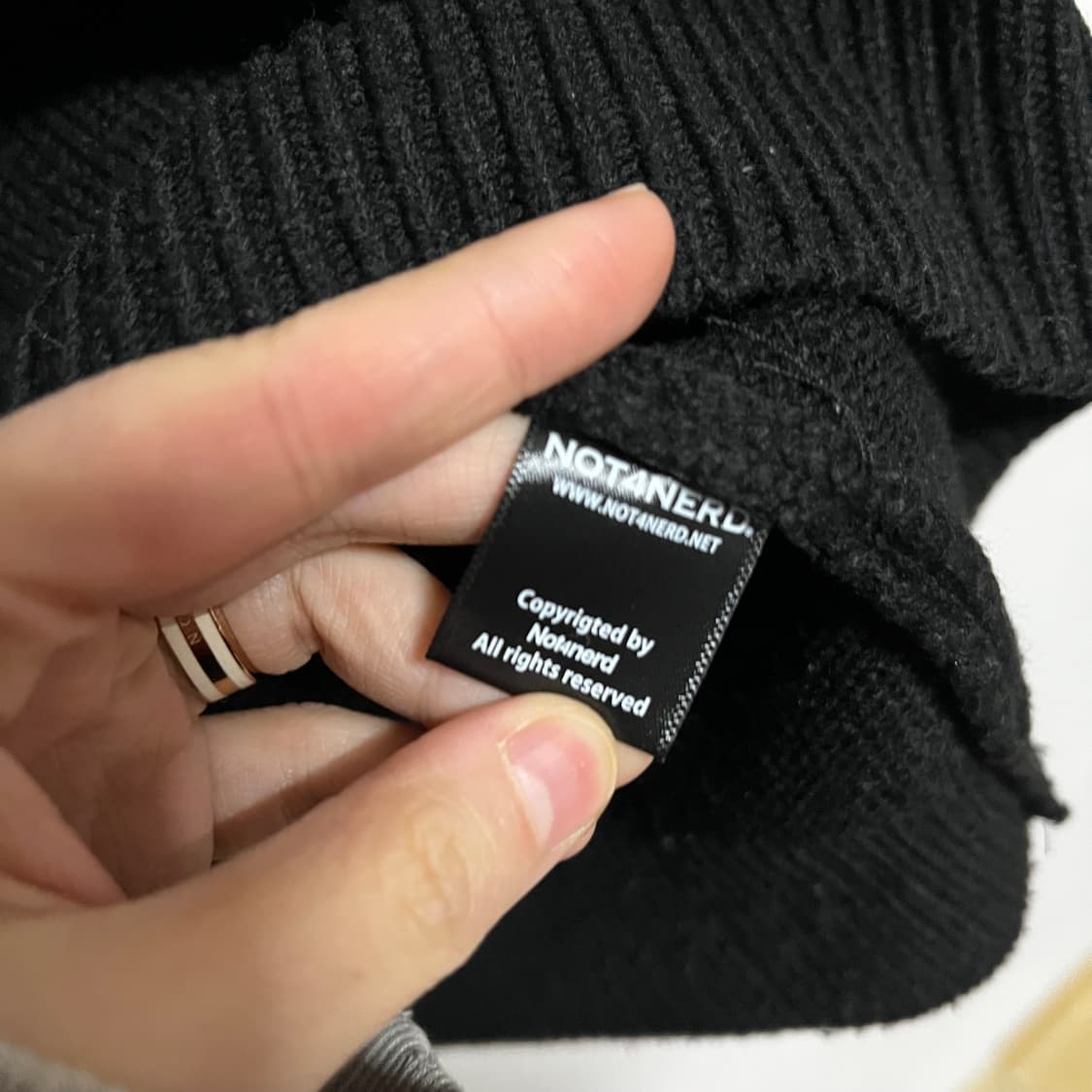 낫포너드 블랙 로고 니트 L 상품이미지6