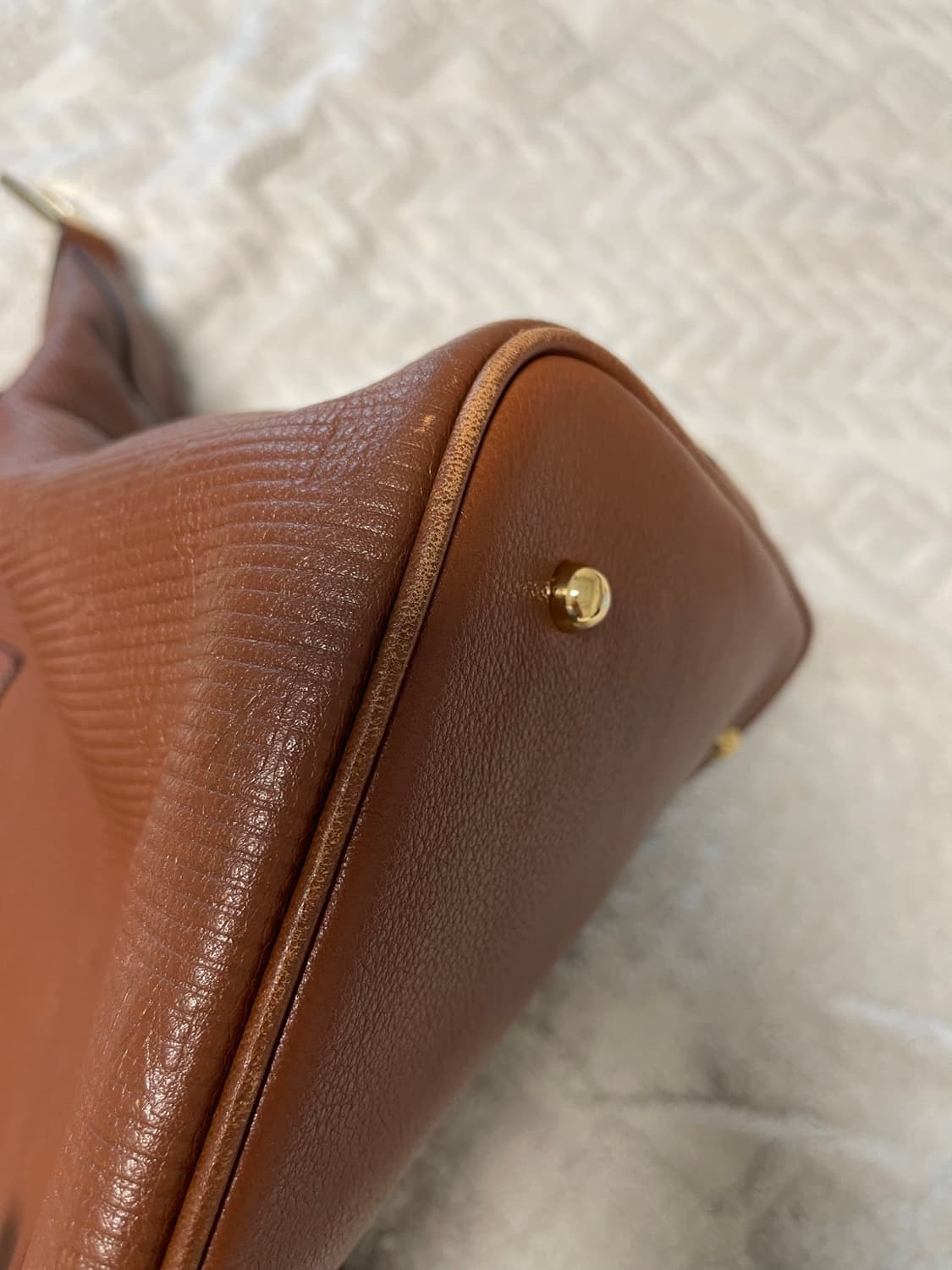 타임(TIME)소가죽 레더 보스턴백 브라운 상품이미지10