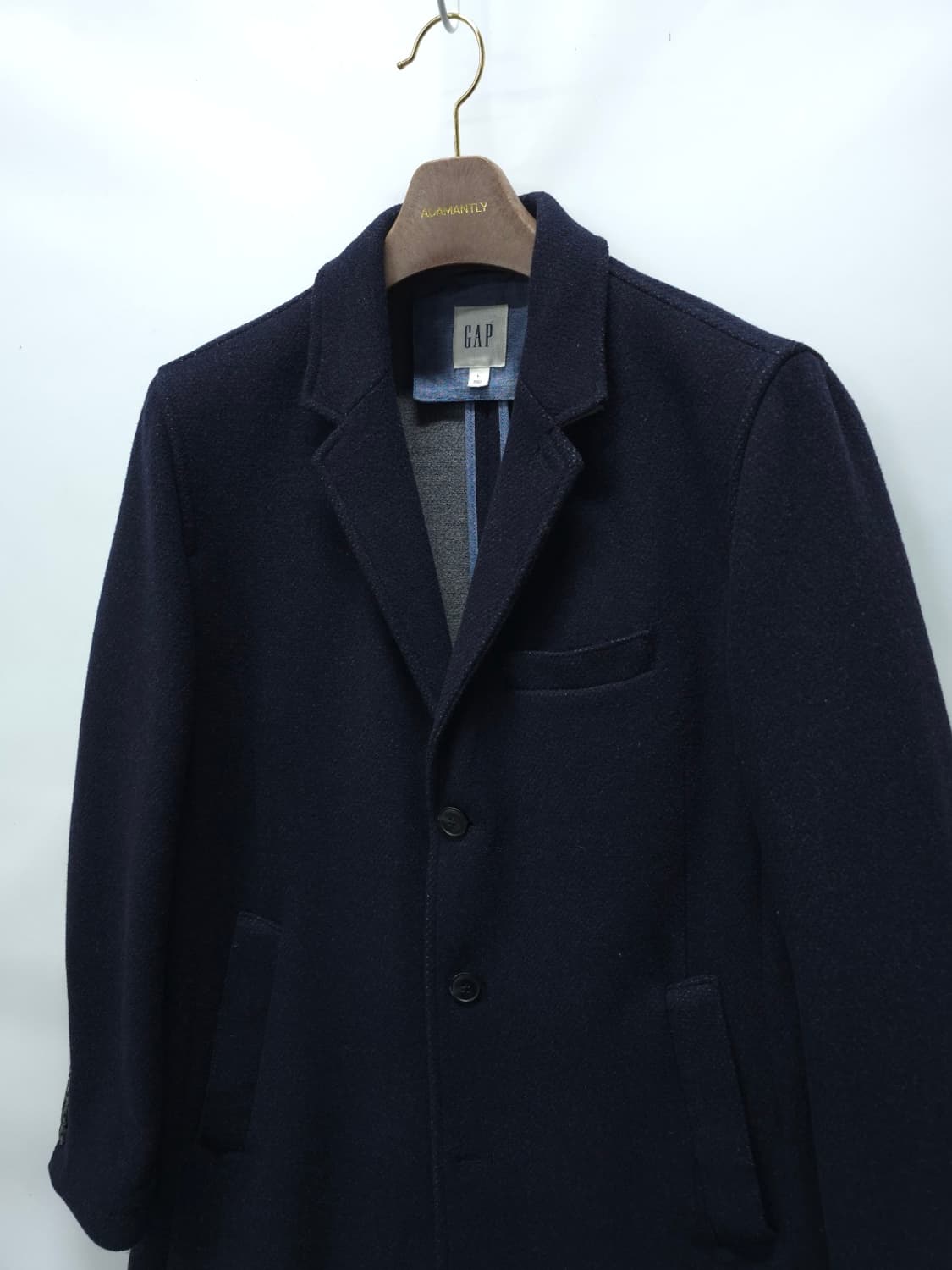 GAP(갭) 남성 네이비 보카시 싱글 울코트 상품이미지2