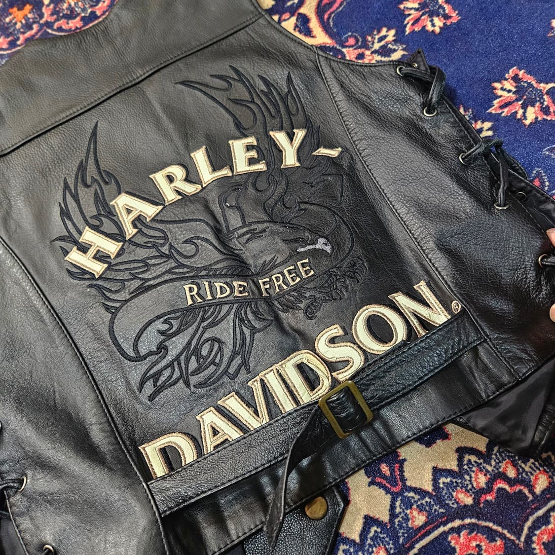 상품 * 할리데이비슨 90~00's 소가죽 빅로고 패치드 베스트 자켓 
 상품이미지2