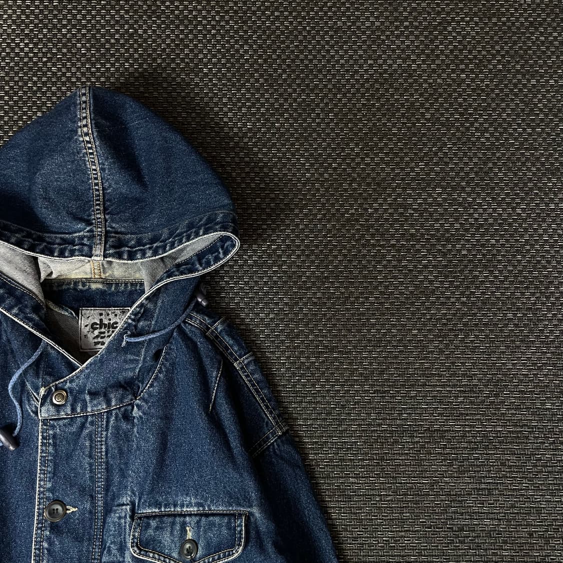 CHIC 데님 후드 멀티포켓 롱 자켓 M 상품이미지3