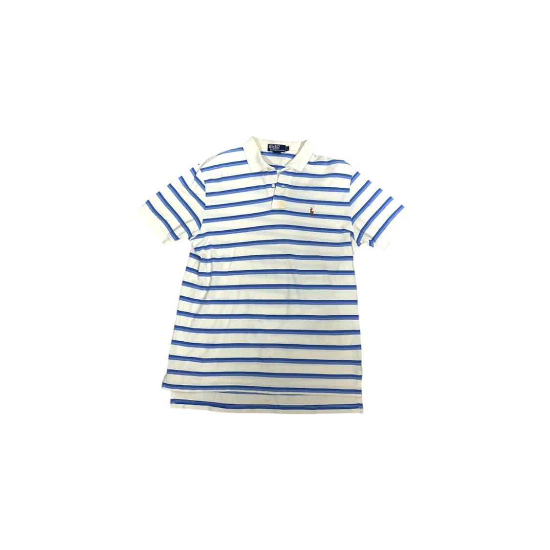 폴로 랄프 로렌 화이트 블루 줄무늬 단가라 반팔 피케이티 카라티 L 상품이미지5