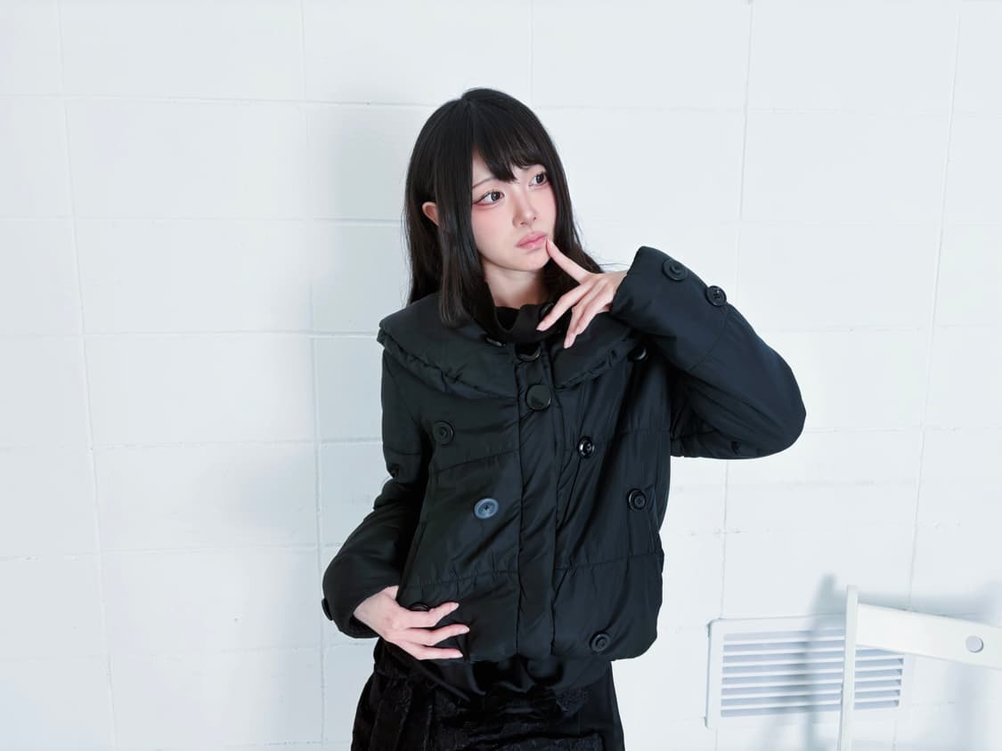 Custom🐾)Big Buttons frill padded jumper 상품이미지1