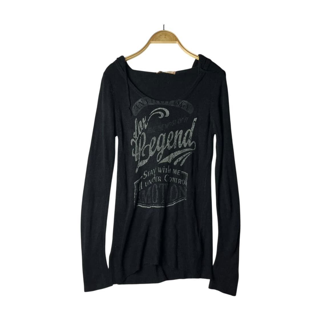 [GRAZIE] 그라지에 레터링 프린팅 후드 롱슬리브 상품이미지1