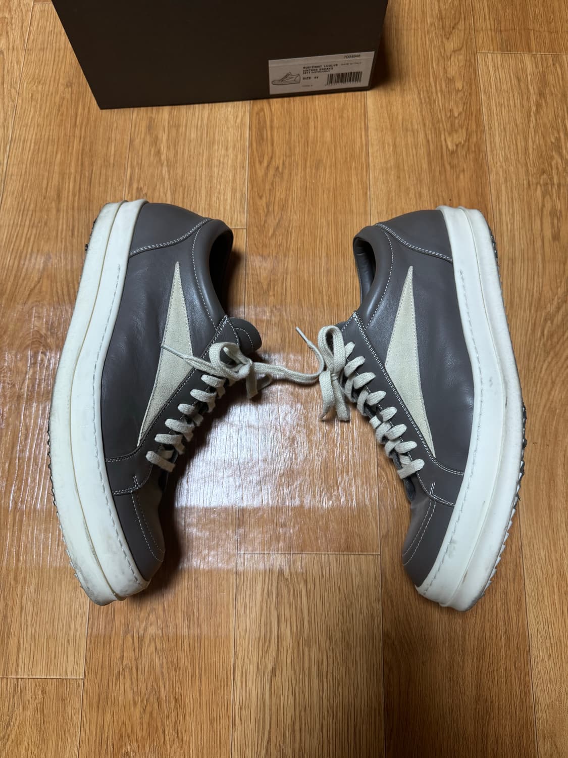 [44] 릭오웬스 레더 빈티지 스니커즈 더스트밀크  릭반스 상품이미지1