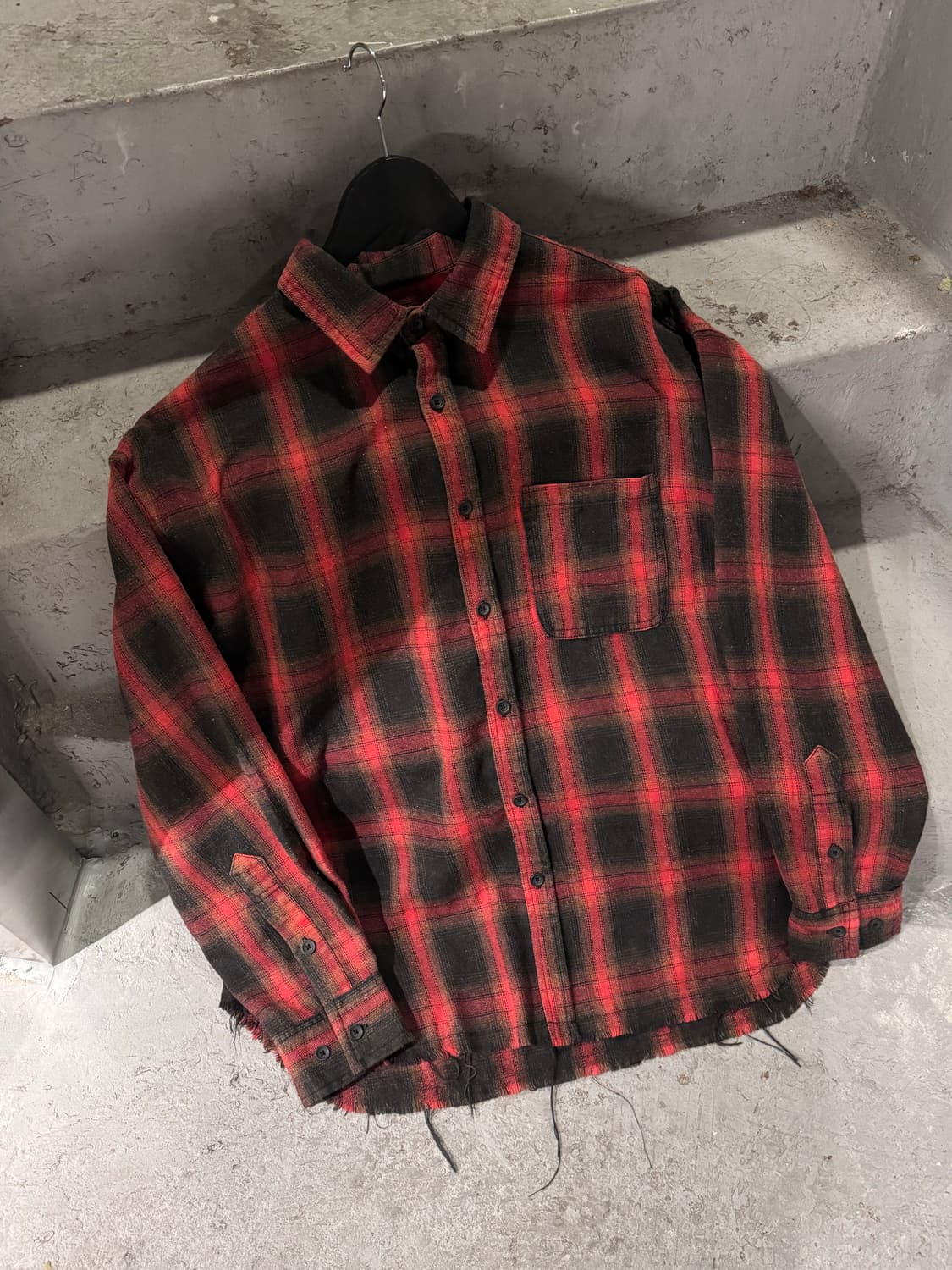 정글스톰 디스트레스드 체크셔츠 상품이미지1