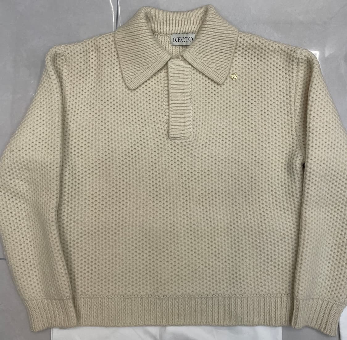 렉토 22FW 청키 케이블 니트 화이트 상품이미지1