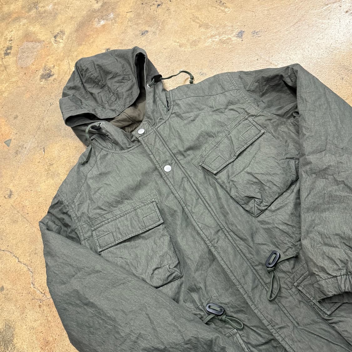 [정품/L] Clo 카키색 후드 야상 점퍼 b17 상품이미지1