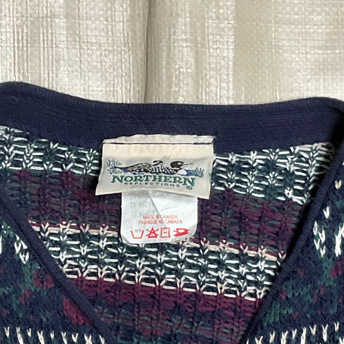 빈티지 페어아일 니트 가디건 L 상품이미지4