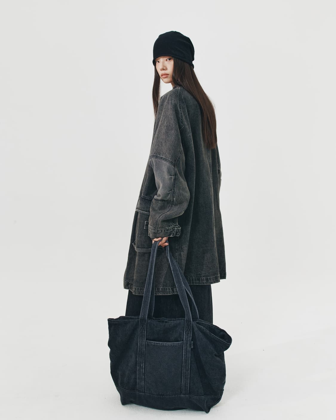 999휴머니티 BIG DENIM TOTE BAG(black) 상품이미지3