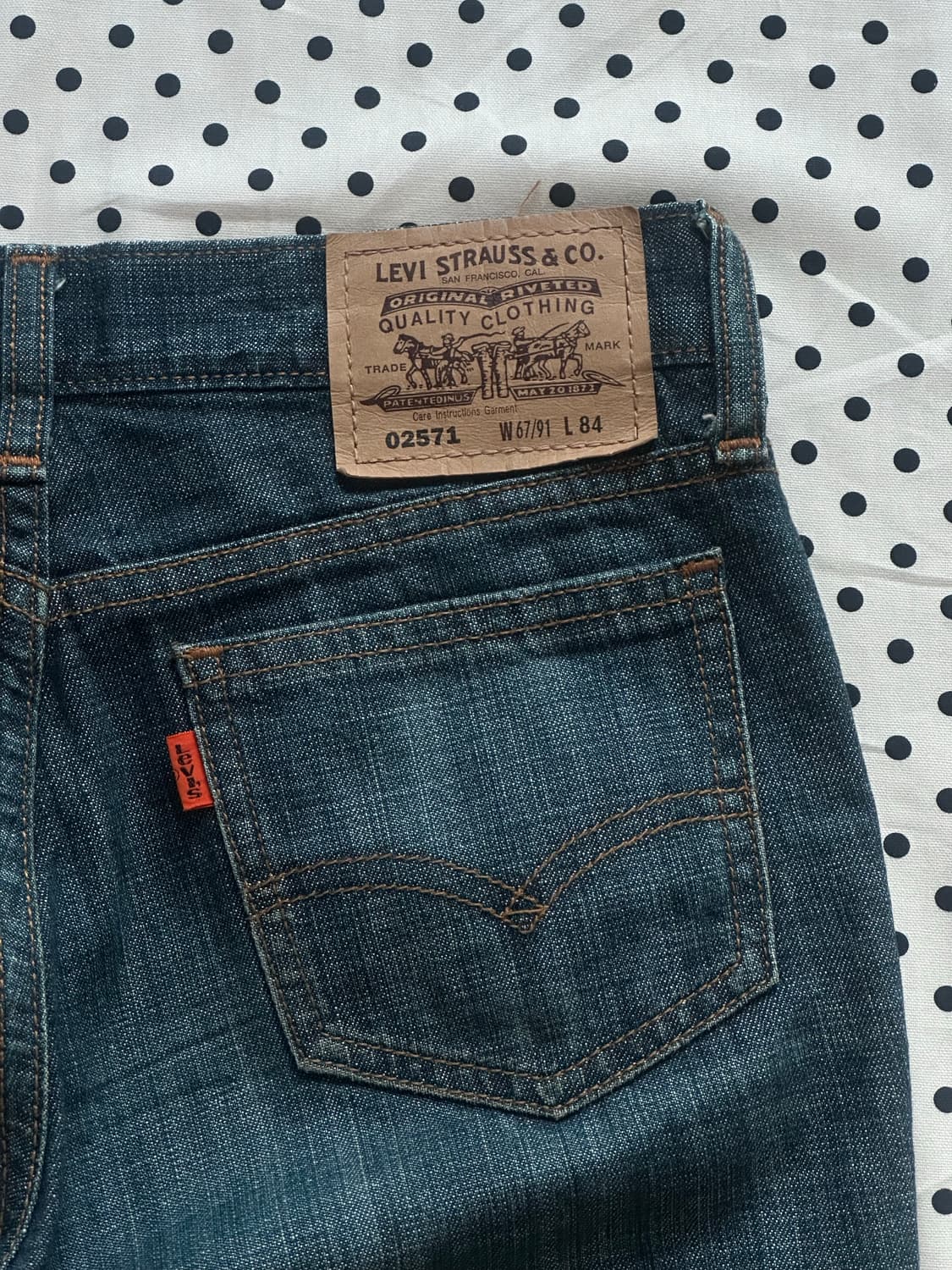 리바이스 00‘s 02571 오랜지탭 부츠컷 데님팬츠 y2k 갸루 펑크 상품이미지6