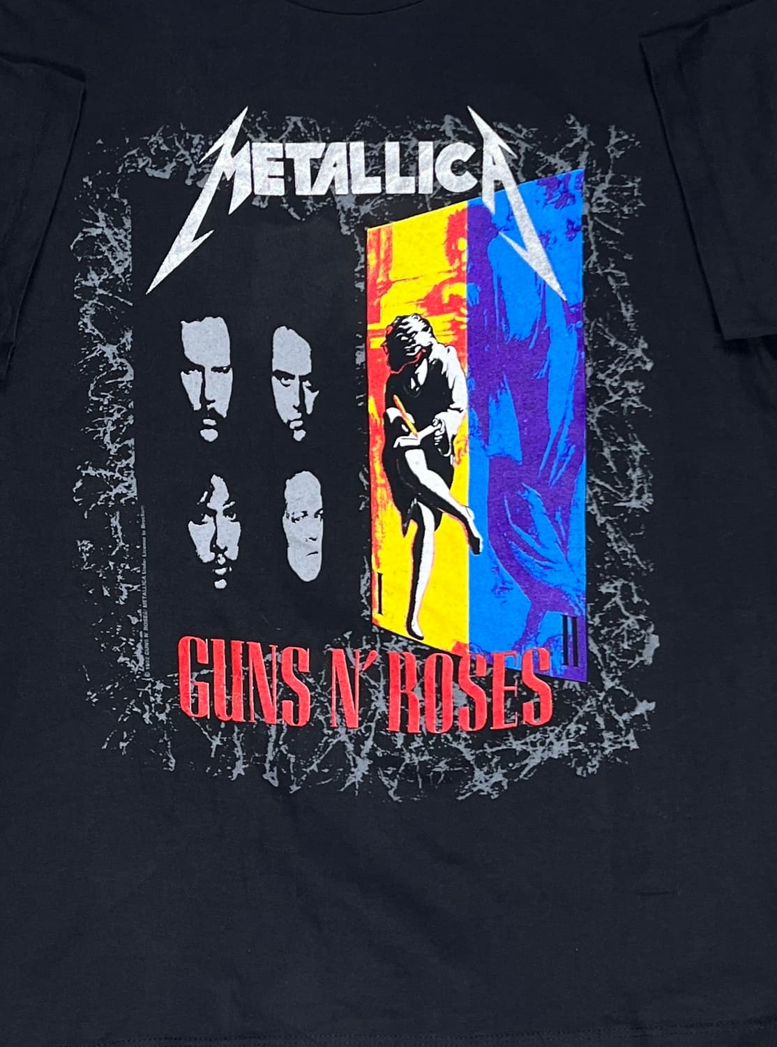 90s Metallica Guns N'Roses 투어 락 반팔 티셔츠 L 상품이미지4