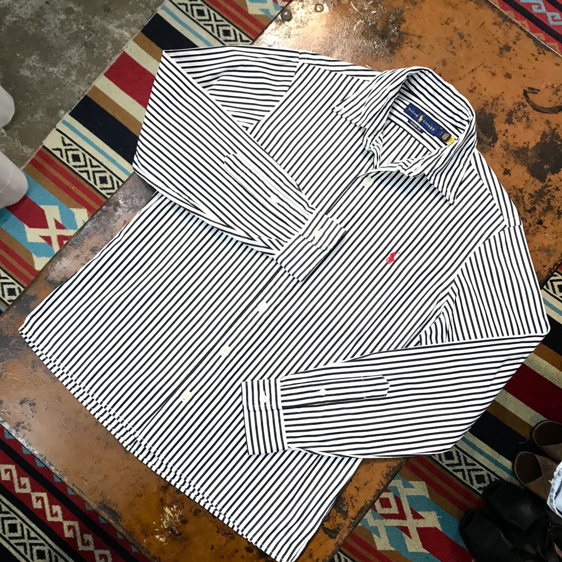 폴로랄프로렌 블랙 스트라이프 셔츠 여성 66 남성 100  상품이미지2