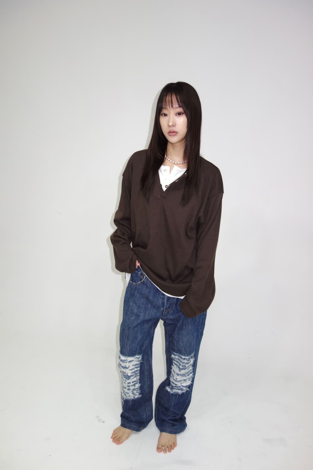 딥브라운 레이어드 티 상품이미지2