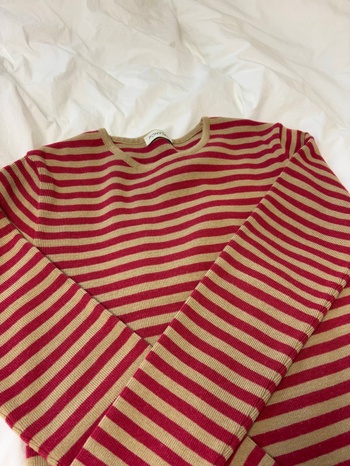 포니테일 ponytail combi striped knit t-shirt 상품이미지4