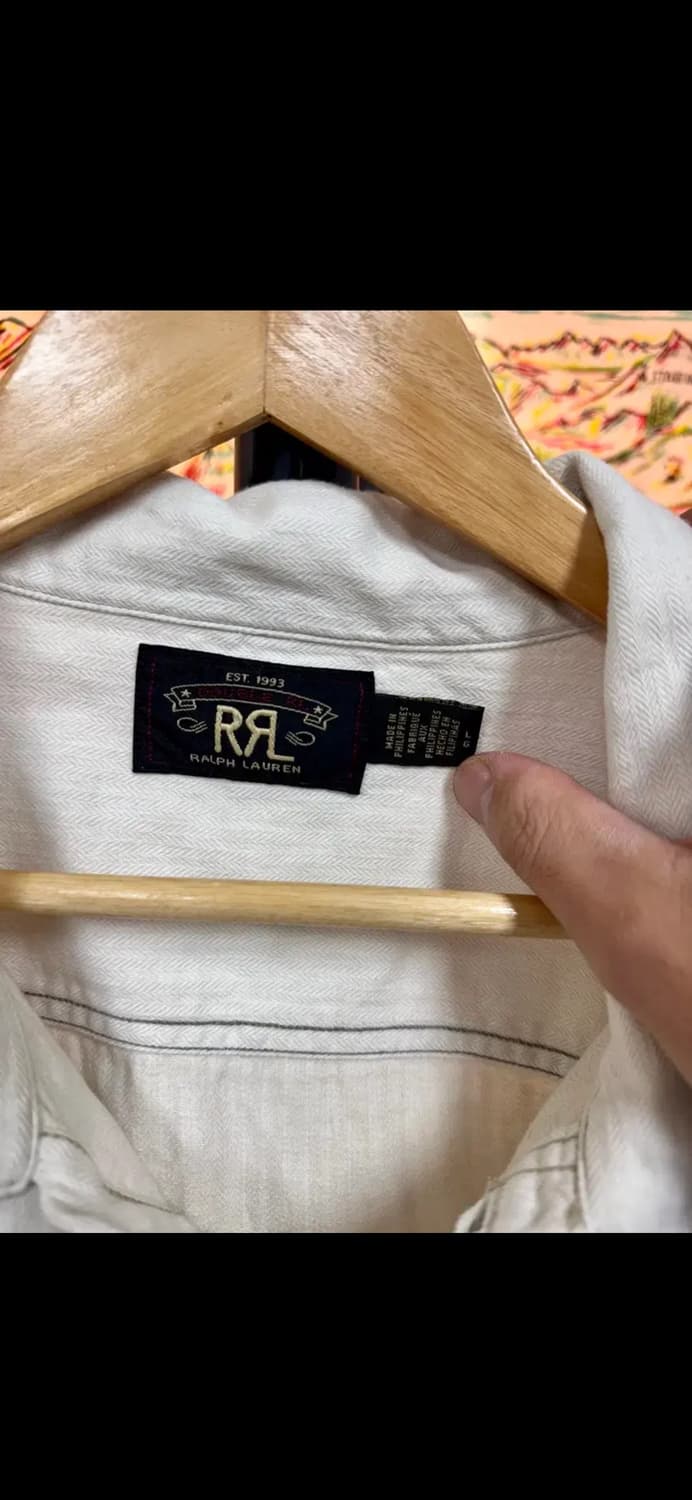 Rrl 헤링본 린넨 풀오버 셔츠 L 상품이미지6