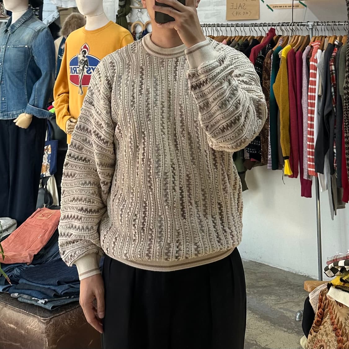 (착용컷) TUNDRA 케이블 니트 (남성용 103) 상품이미지3