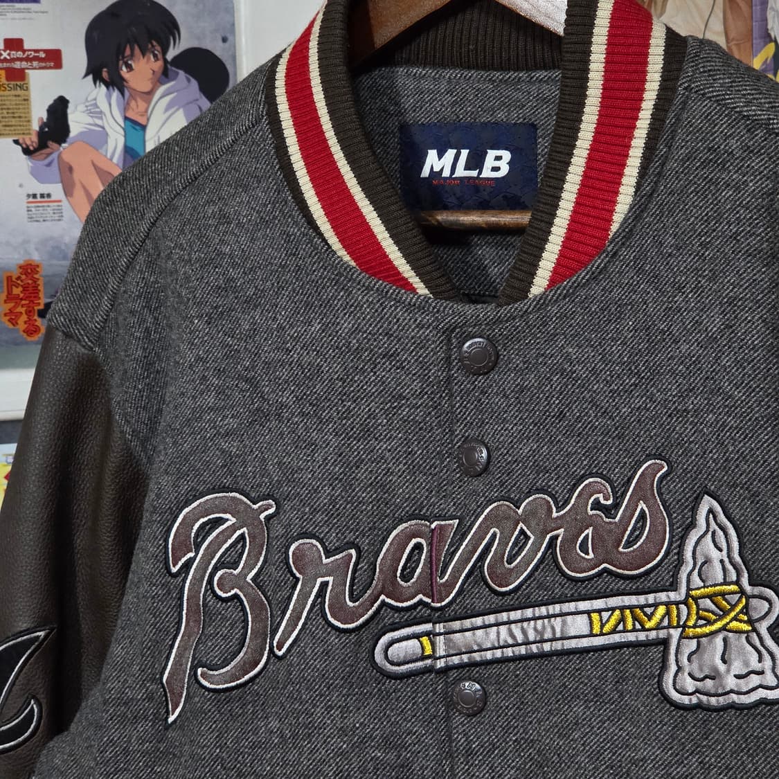 00S 엠엘비 애틀란타 브레이브스 소가죽 바시티 자켓 상품이미지3