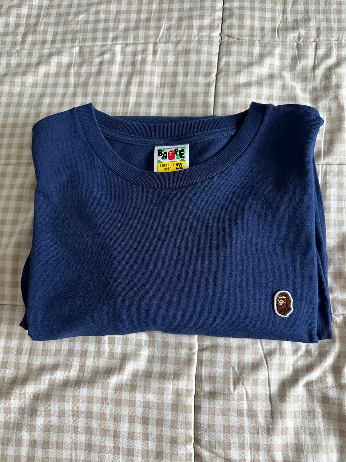 2XL 베이프 사루 롱슬리브 블루 네이비 상품이미지1