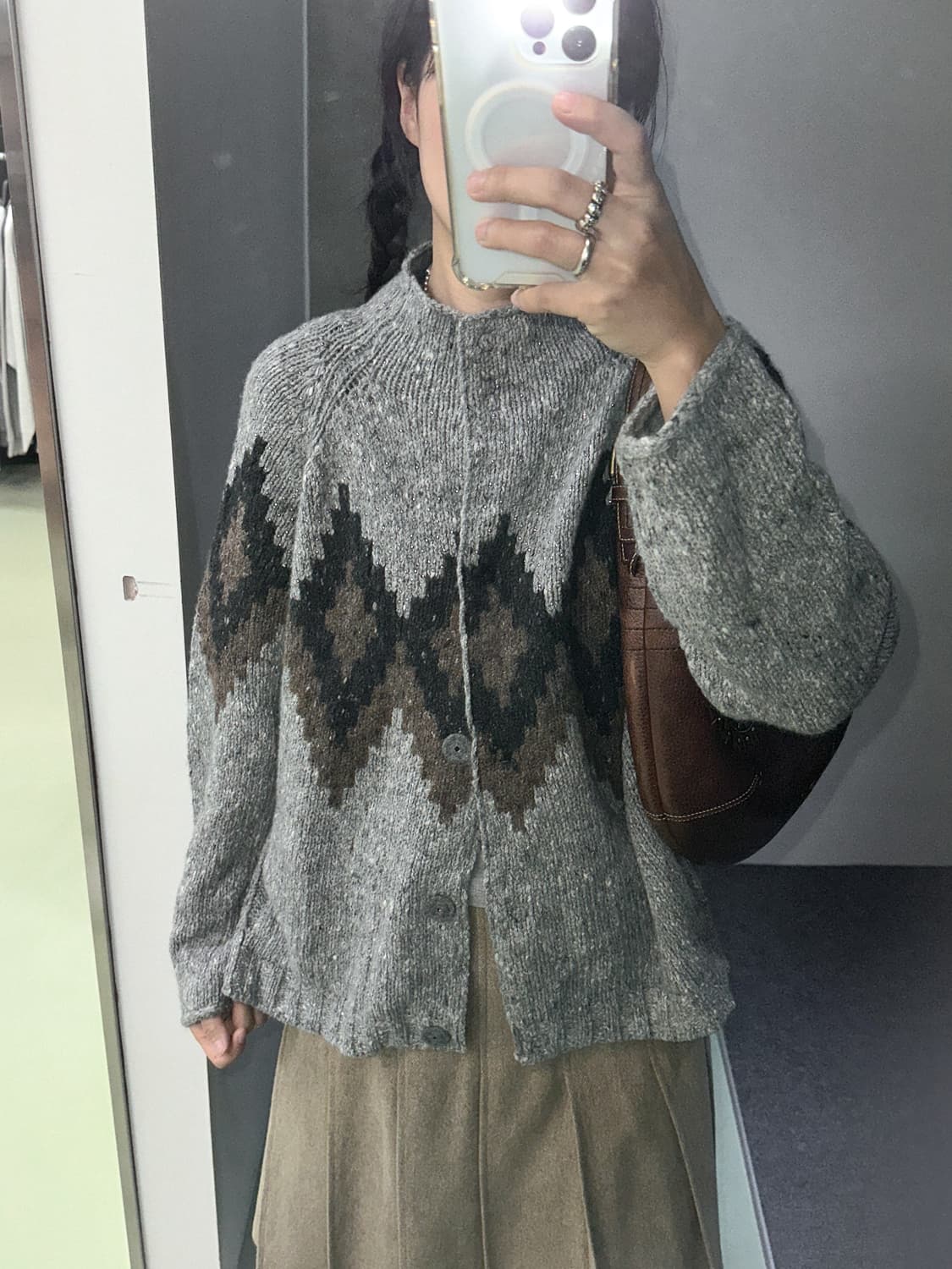 gray argyle knit cardigan 상품이미지6