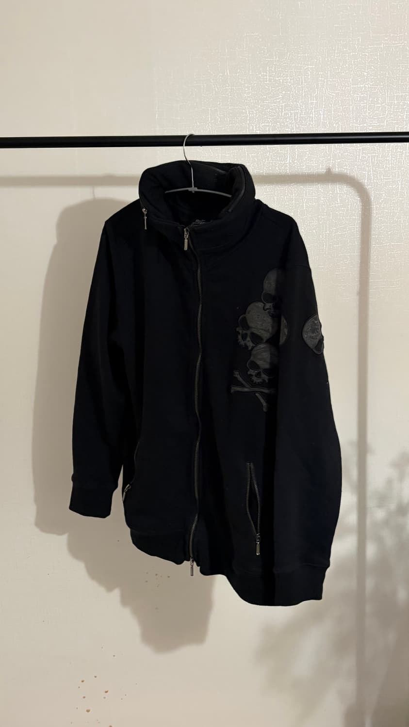 Vintage vkei Skull High-Neck Zip Hoodie 상품이미지2
