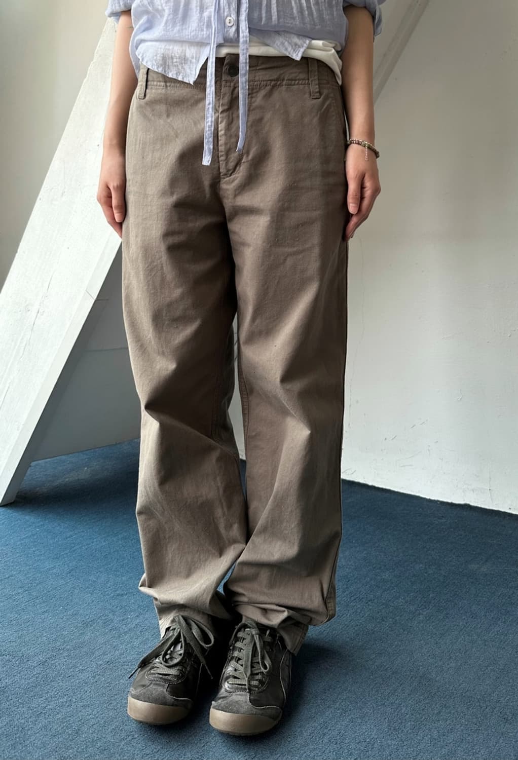 Nep cotton design straight pants 상품이미지10