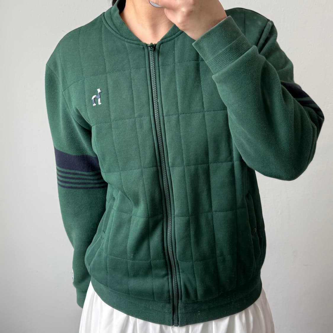 [L] 헤지스 라인배색 퀄팅집업 상품이미지2