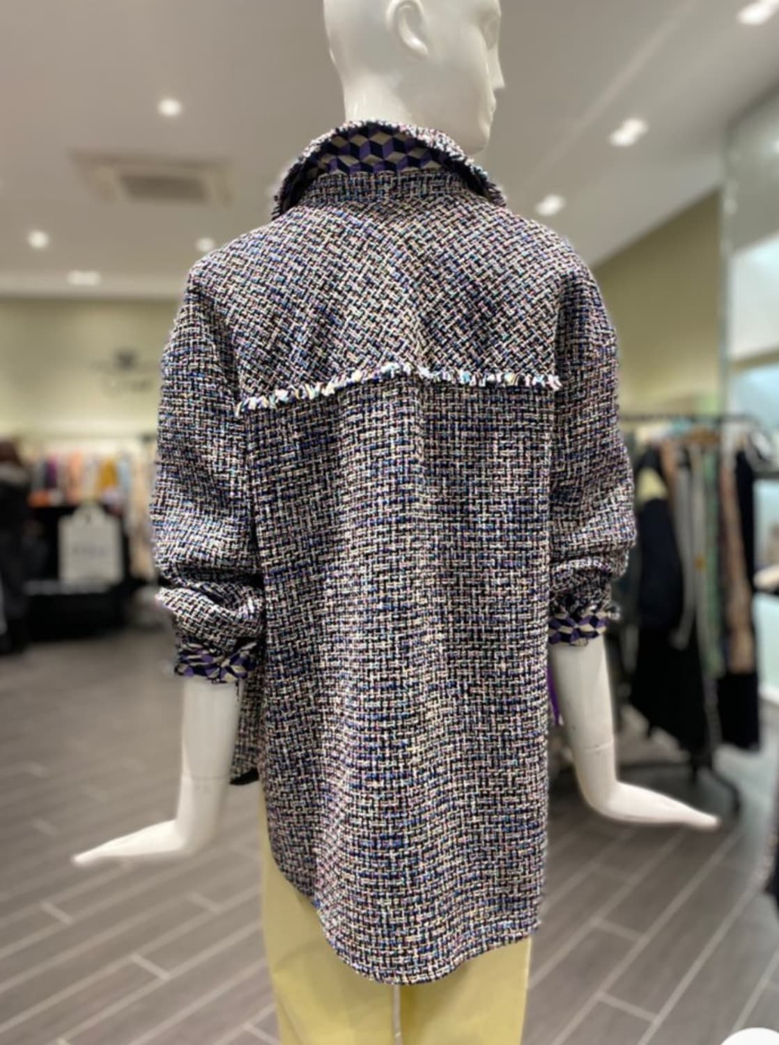 오즈세컨 글리터 칼라셔츠 트위드 자켓 44~55사이즈 상품이미지2