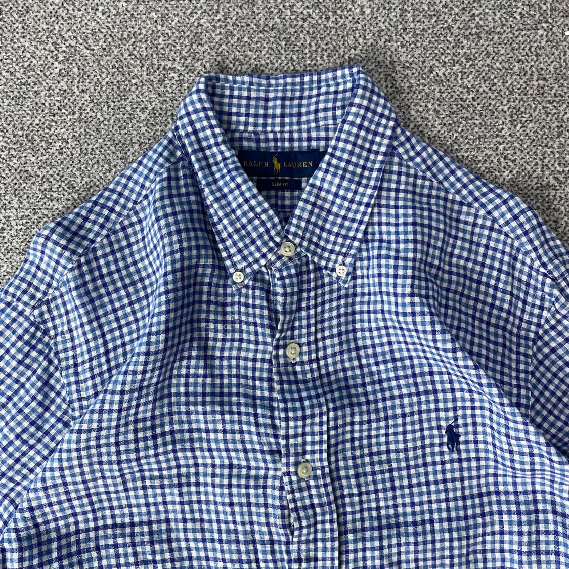 폴로랄프로렌 체크 셔츠 블루 상품이미지3