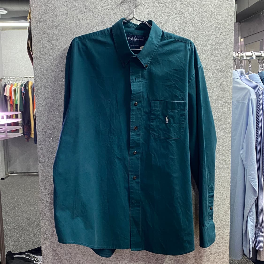 폴로 랄프로렌 딥그린 코튼 셔츠 B3677 상품이미지2