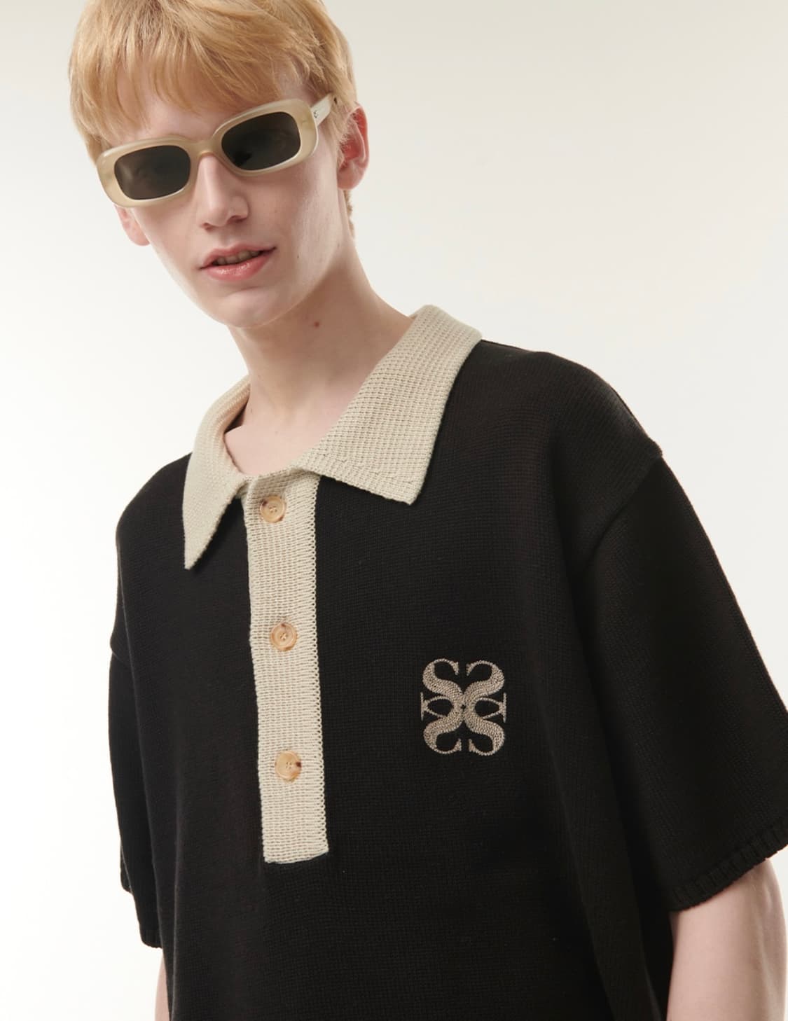 세터 나폴리 소프트 코튼 폴로 니트 리조트 반팔 피케 카라 니트 블랙 M 상품이미지2