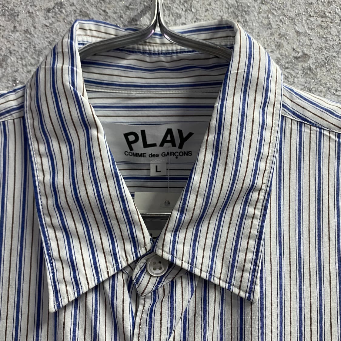 꼼데가르송 블랙패치 스트라이프 셔츠 B4300 상품이미지3