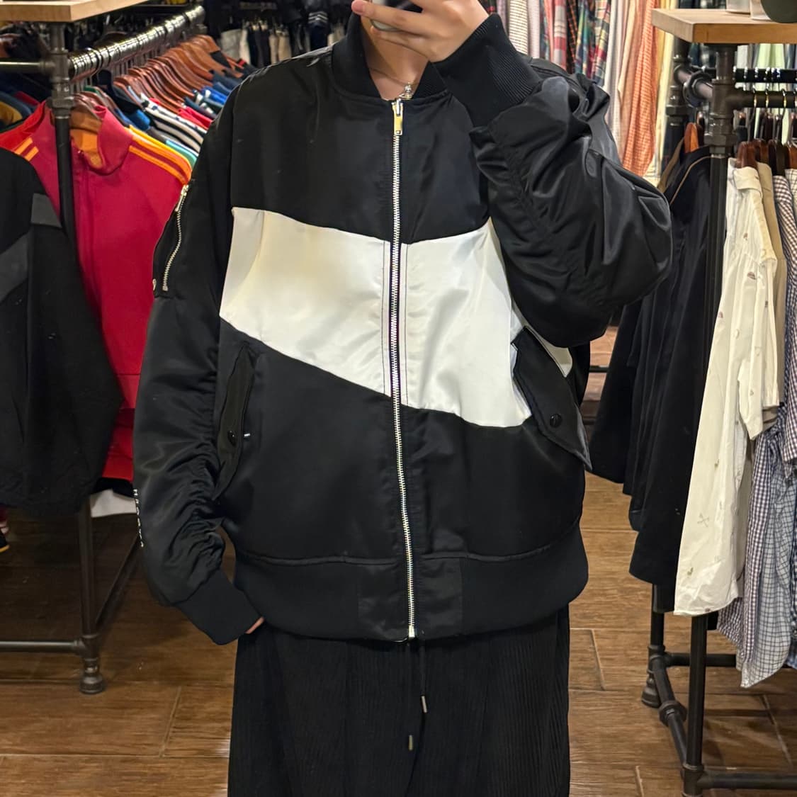 [HI] VTG Nike 보머 자켓 블랙 상품이미지1