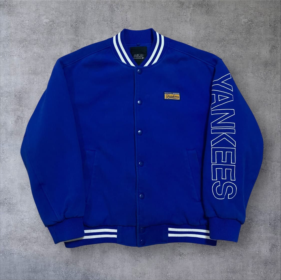 MLB 뉴욕양키스 스펠아웃 블루 바시티 자켓 상품이미지1