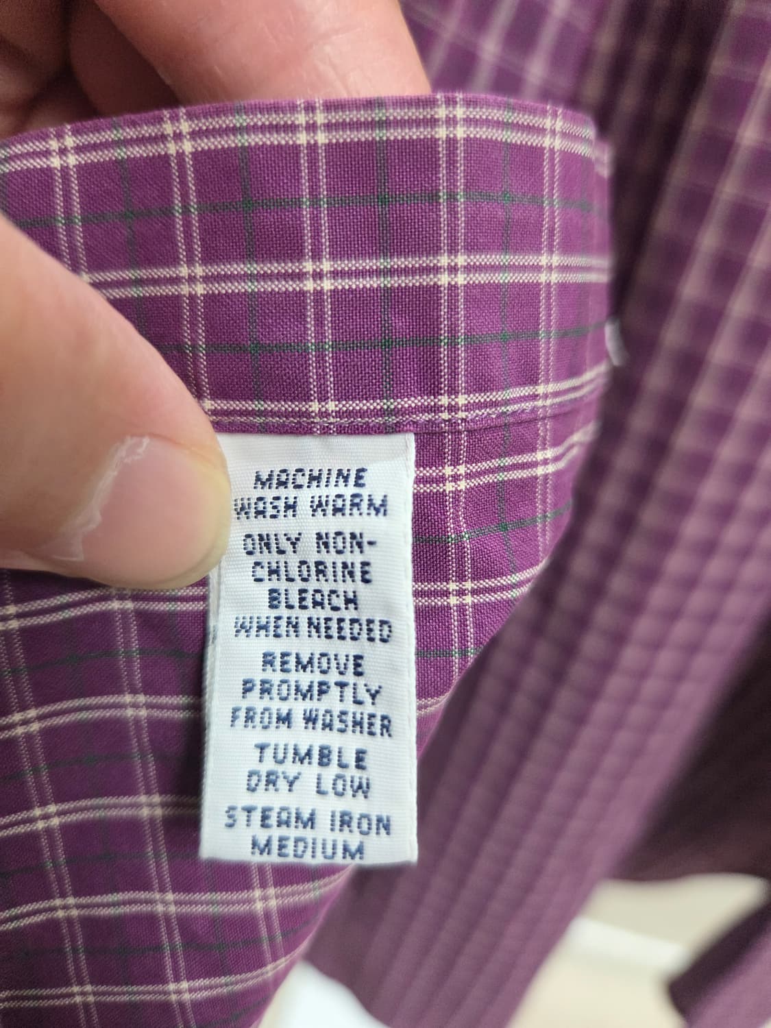 폴로 REGENT CUSTOM FIT 퍼플 체크 셔츠(M) 상품이미지4