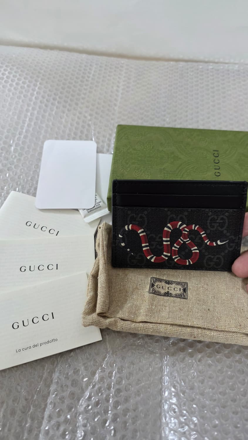 [풀구성,새상품급]구찌 스네이크 카드지갑 블랙 상품이미지1