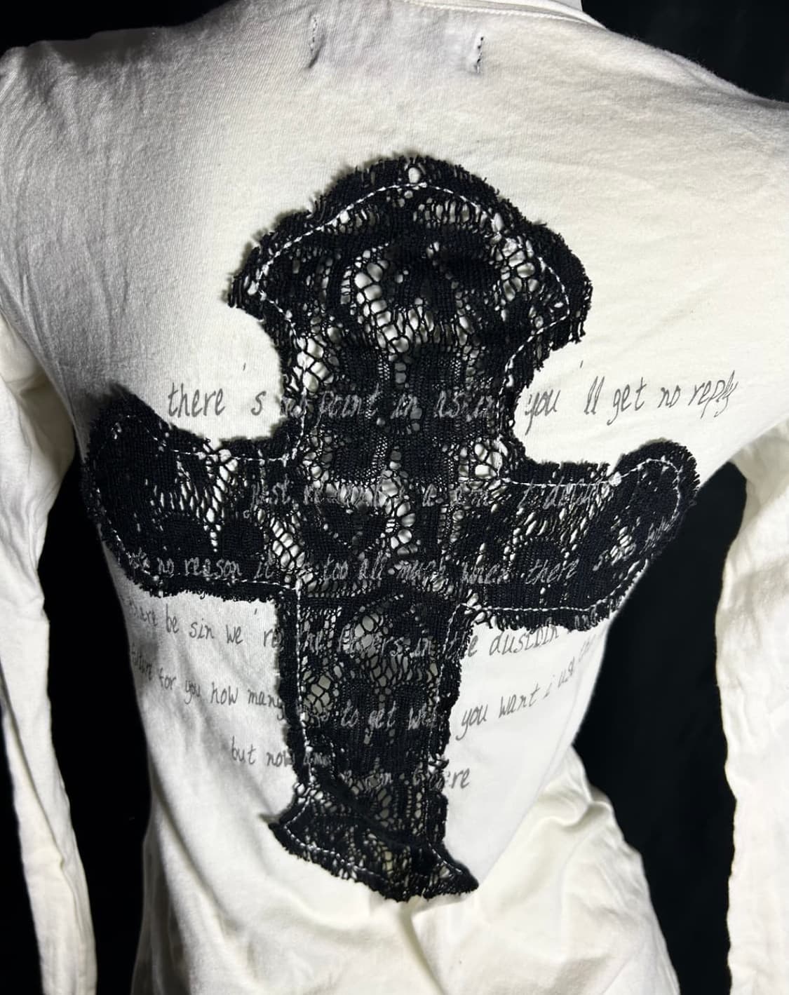 navana black lace cross unbal sleeve 상품이미지2