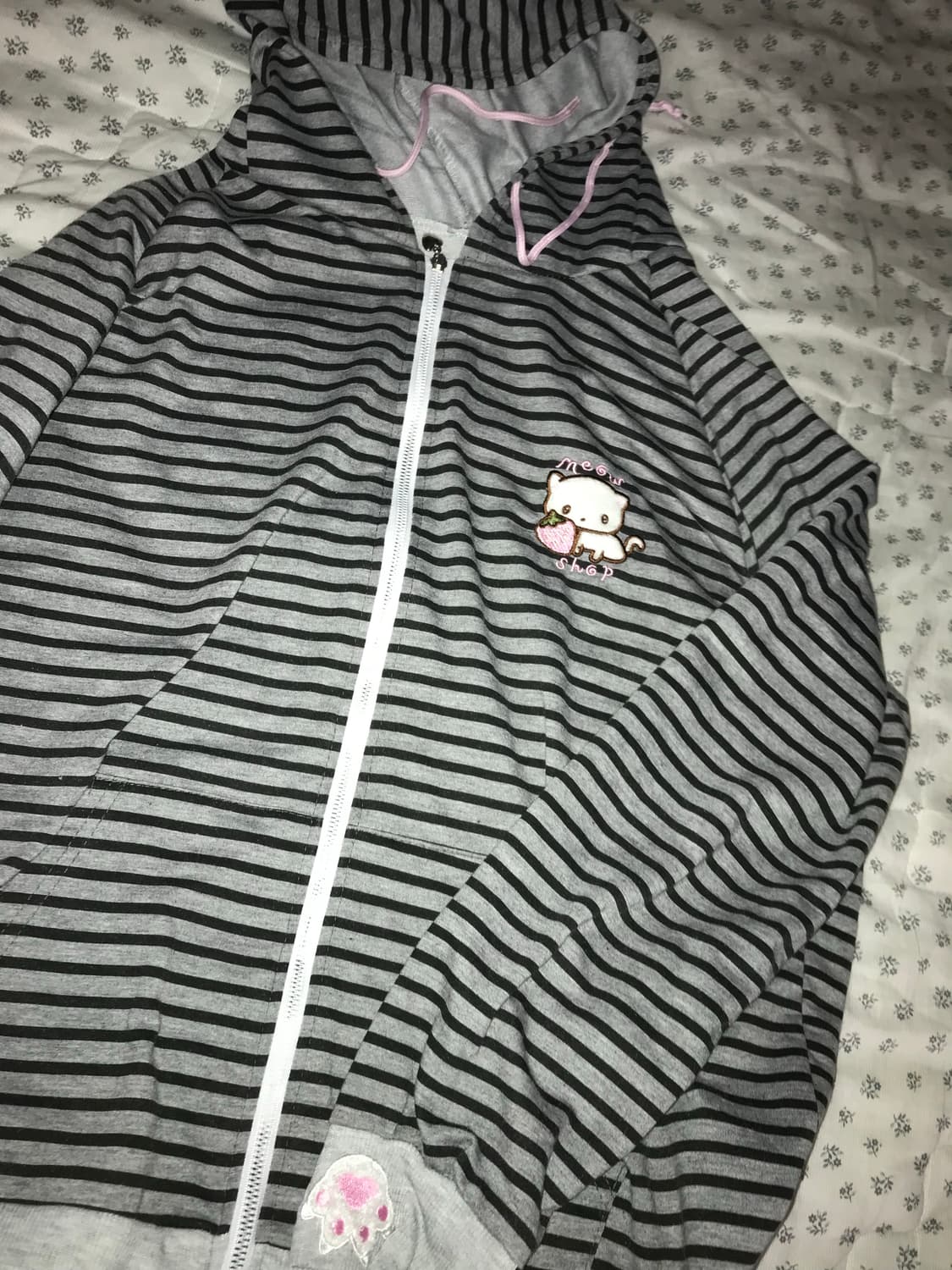 고양이 귀 후드집업 XL 갸루 서브컬쳐 네코 집업 일본빈티지 상품이미지4