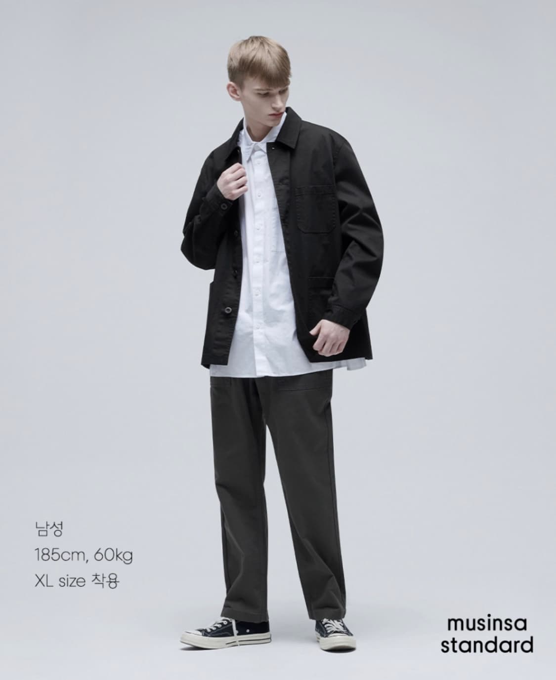 무신사스탠다드 레일로드 워크웨어 자켓 블랙 XL 상품이미지4